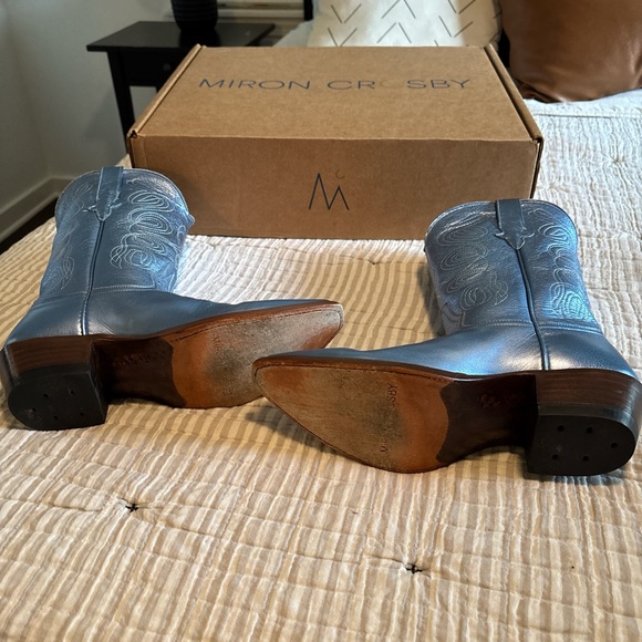 Miron Crosby Sally Metallic Light Blue Boots - Size 9 - Picture 5 of 6